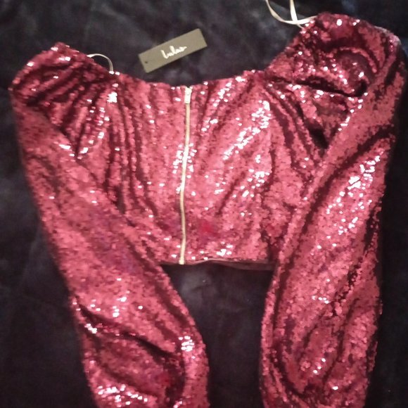 Lulus shiny purple top - Picture 1 of 3